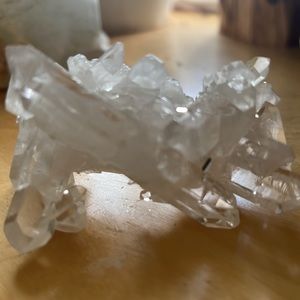 Hand picked Arkansas Quartz Cluster with double terminated large point.